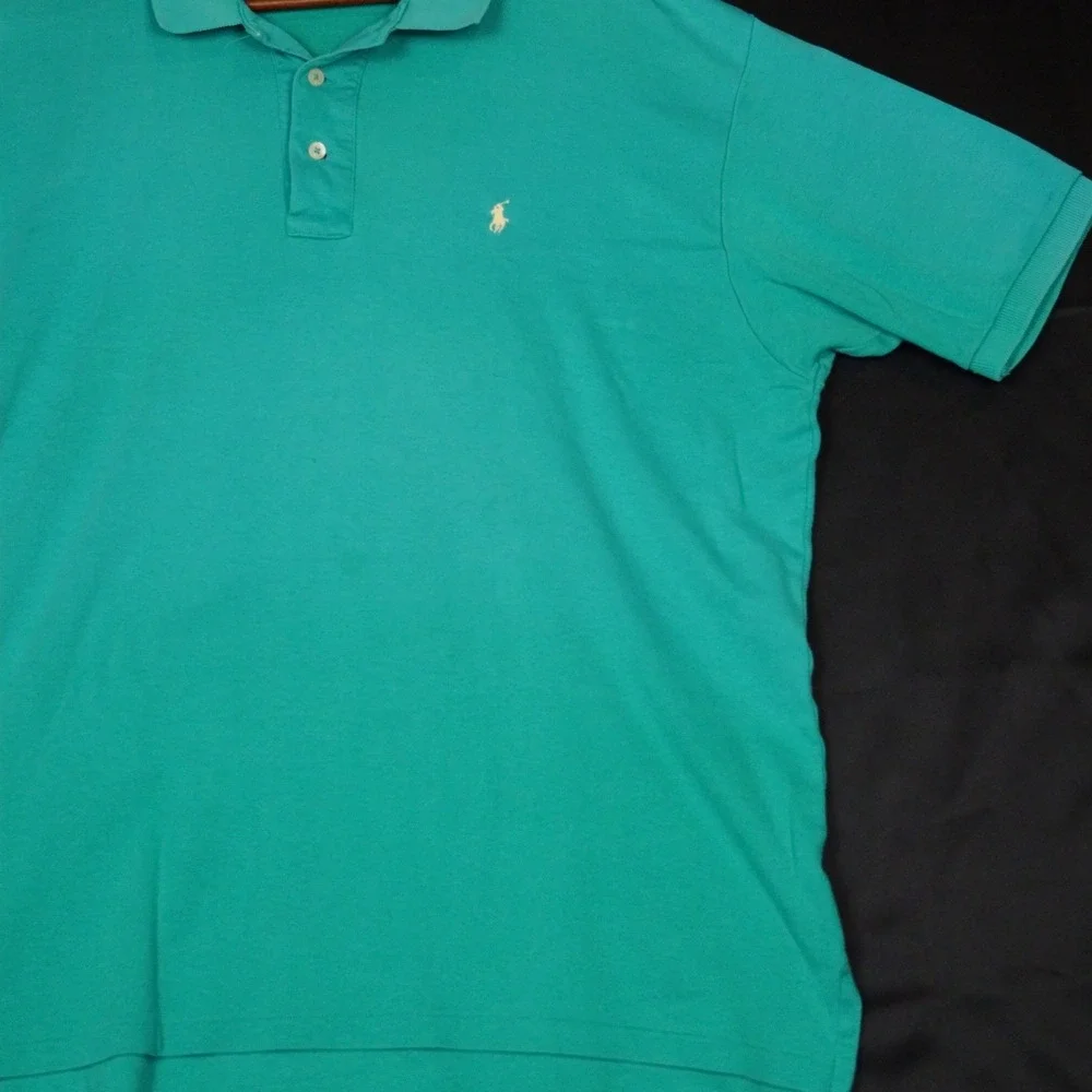Polo Ralph Lauren Polo Shirt Mens XL Teal Green Vintage USA Cotton